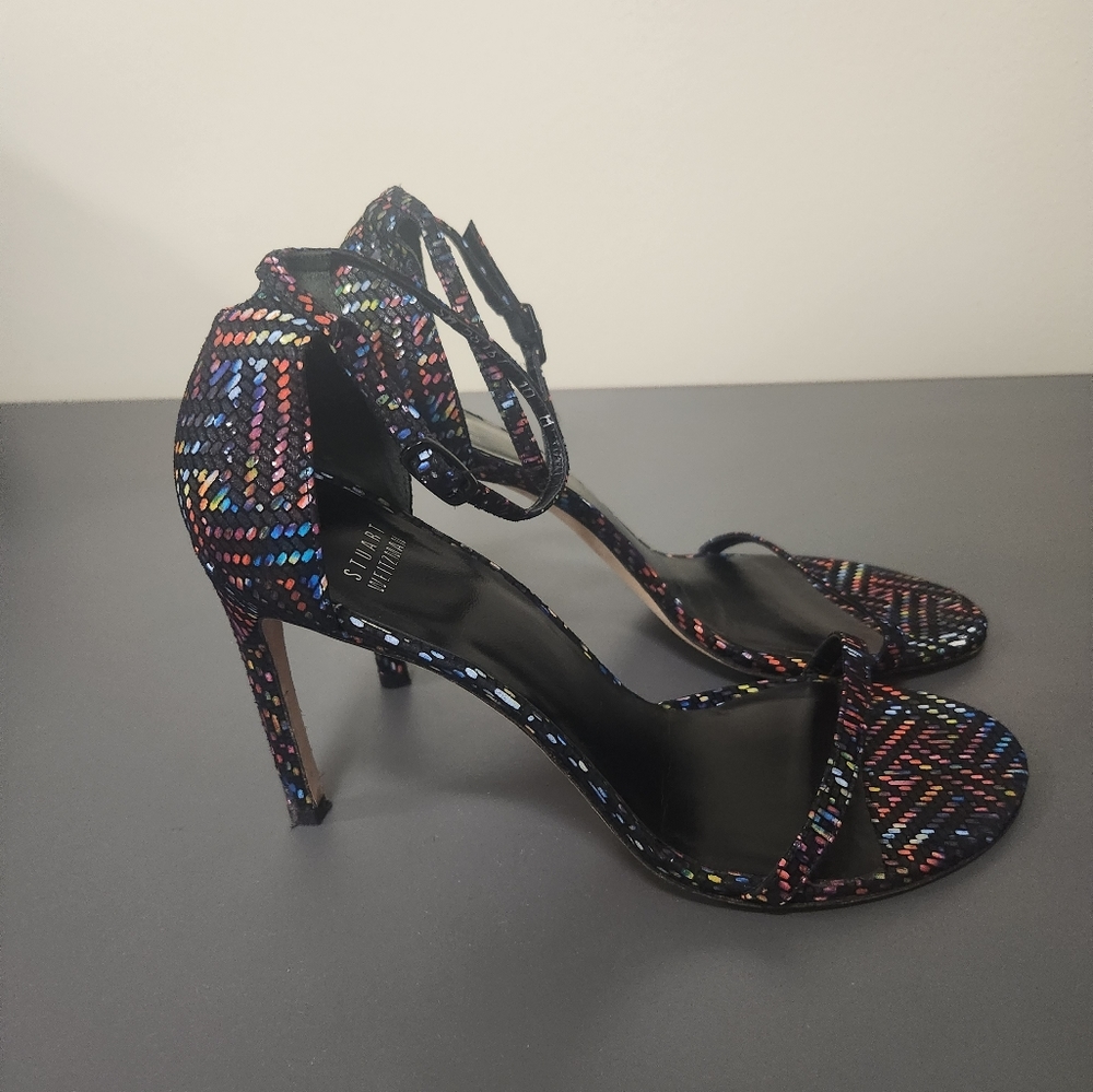 Stuart Weizman Nudist Song Multi Color Sandals Sz… - image 7